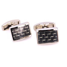 Classic retro style square carbon fiber French shirt Cufflinks 2024 - buy cheap