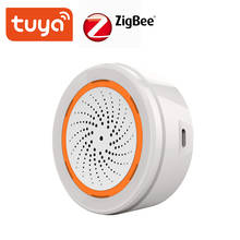 Будильник Tuya Smart ZigBee3.0, 3 в 1, звуковой светильник вой датчик 90 дБ, 3 в 1, датчик ZigBee 2024 - купить недорого