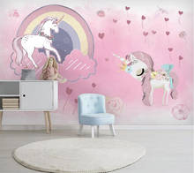 Customized 3d photo wallpaper crown unicorn princess prince pink balloon обои background wall living room mural papel de parede 2024 - buy cheap
