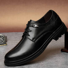 Zapatos estilo Derby para hombre, calzado elegante para el trabajo, para boda y oficina, clásico, de cuero genuino, color negro, talla grande 35-47 2024 - compra barato
