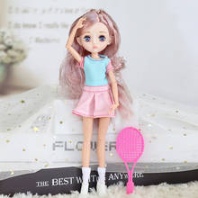 New 1/6 26cm Bjd Beach Tennis Dress Kids Dolls Girls Children's Toys With Clothes Skirt Eyelashes Ball-Jointed Play Sets Gifts 2024 - buy cheap