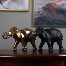 Sales Abstract Geometric Elephant Statue Wild Animal Arts Sculptures Figurine Resin Crafts Home Decoration Accessories R338 2024 - buy cheap