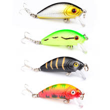 Señuelos de Pesca Minnow, 50mm, 4,2G, plantilla de cebo duro Topwater, ojos 3D, Crankbait, aparejos de Pesca de lubina a rayas, 1 pieza 2024 - compra barato