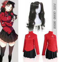 Disfraz de Rin tohaka para mujer, Cosplay de Halloween, disfraz de Fate/stay Night, vestido de uniforme de Rin tohaka, Tops de Anime, faldas, pelucas de Cosplay 2024 - compra barato