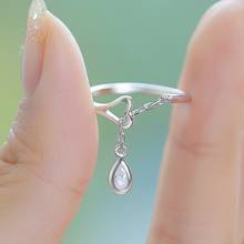 Foydjew Hot Sale Water Drop Rings Korean Style Adjustable Open Creative Simple Personality Cute 925 Silver Ring Drop Shipping 2024 - buy cheap