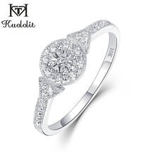 Kuololit-anillos de moissanita de oro blanco de 10K para mujer, sortijas de novia de boda con ajuste a mano, diamantes, regalo de compromiso, joyería fina 100% 2024 - compra barato