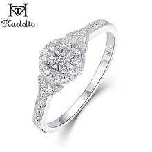 Kuololit 10K White Gold Moissanite Rings for Women 100% Hand Setting Wedding Bride Rings Diamonds Engagement Gift Fine Jewelry 2024 - buy cheap