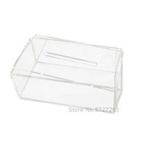 Caja dispensadora de pañuelos faciales, soporte de cubierta de acrílico transparente, organizador de servilletas rectangulares para baño, cocina y sala de oficina, 1 pieza 2024 - compra barato