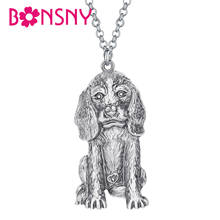 Bonsny-collar de aleación de perro Basset Chapado en plata antigua, colgante de perro Basset, cadena de mascotas dulces y Mental, joyería para chicas y amigos, regalo divertido 2024 - compra barato