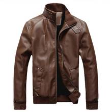 2019 Autumn And Winter New Fashion Men's Leather Jacket Windproof Men's Collar Coat Leather Motorcycle Pu Leather Men Jacket 3XL 2024 - buy cheap