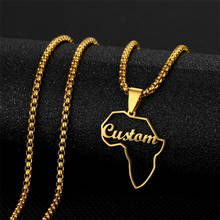 Custom Africa Map Hollow Name Necklace Stainless Steel Necklaces For Women Men Personalized Jewelry New Year Gifts 2020 2024 - buy cheap