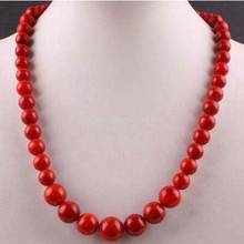 NEW 6-14MM Red Coral Round Beads Necklace 18" 2024 - buy cheap