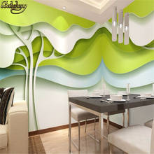 Beibehang Simple y elegante mural verde 3D estereoscópico papel tapiz de gran escala el salón dormitorio TV Fondo papel de pared 2024 - compra barato