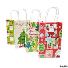 Lote de 10 bolsas de Navidad medianas, bolsa de regalo de papel para eventos, fiestas, Papá Noel, muñeco de nieve, Navidad, 27X21x11cm 2024 - compra barato