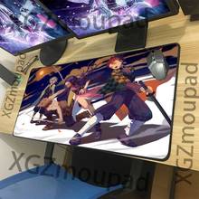 Xgz grande mouse pad preto requintado bloqueio borda anime demônio slayer kimetsu não yaiba escritório computador tapete de mesa de borracha antiderrapante xxl 2024 - compre barato