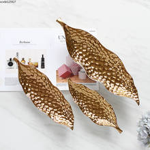 Creative Golden Leaf Ceramic Tray Fruit Plate Luxury Cosmetics Jewelry Display Tray Household Storage Plate Desktop Decoration 2024 - buy cheap