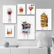 Cake Wine Coaktail Poster Splash Effect Abstract Food Print Canvas Art Painting Wall Picture Modern Living Room Decor 2024 - buy cheap