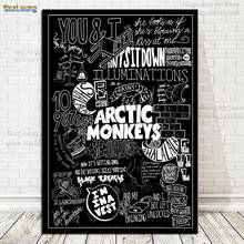 Quadro de arte da parede arctic monkeys música banda citação cartaz da lona pintura cartazes e impressões para sala estar decoração casa 2024 - compre barato