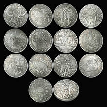 12PCs Twelve Constellation Zodiac Silver Commemorative Coins Euro Astrology Tarot Wishing Sun God Lucky Love Souvenir Medals 2024 - buy cheap