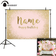 Allenjoy-Fondo de feliz cumpleaños para fiesta, telón de fondo de fiesta de oro rosa, retrato de purpurina, Boda personalizada, Banner de Baby Shower, fotografía, fotófono 2024 - compra barato