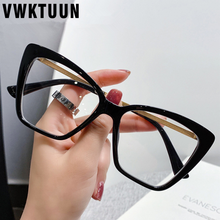 Vwktuun óculos de leitura unissex, armações grandes de óculos com olho de gato, antiluz azul para mulheres e homens 2024 - compre barato