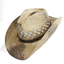 Sombrero de vaquero occidental para Hombre y mujer, Sombrero de paja hecho a mano, estilo bohemio, Jazz, 2019 2024 - compra barato