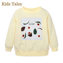 Camisa de algodão com estampa de fruta infantil, camiseta para crianças e meninas, roupa macia para outono 2024 - compre barato