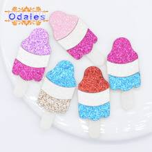 40Pcs/lot Sweety Ice Cream Felt Fabric Padded Applique Stickers Flat Back Rhinestone Appliques DIY Wedding Scrapbooking Crafts 2024 - buy cheap