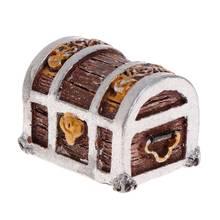 Treasure Chest Box Antique Creative Fish Tank Aquarium Decoration Landscape Pirate Gold Coins Home Ornaments Resin Crafts 2024 - buy cheap