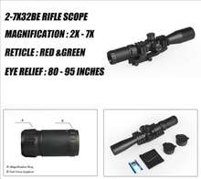 2-7X32BE прицел Красный Зеленый дальномер Сетка прицел охотничий тактический оптический прицел PP1-0248 2024 - купить недорого
