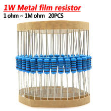 20pcs 1W Metal film resistor 1% 1R ~ 1M 1 2 10 22 47 100 330 ohm 1K 4.7K 10K 22K 47K 100K 330K 470K 2R 10R 22R 47R 100R 330R 2024 - buy cheap