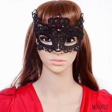 Máscara para mascarada de encaje Sexy para mujer, disfraz veneciano de Halloween, máscara de Carnaval con diamantes de imitación rojos, joyería 2024 - compra barato