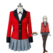 Pelucas de Cosplay de Kakegurui compulsivo, Ririka Momobami uniforme escolar, conjunto de pelucas de Cosplay Yumeko Jabami y wigcap, 5 fotos 2024 - compra barato