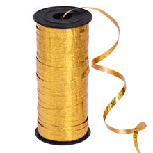 Rollo de cinta rizadora de oro y plata, cintas de globos dorados para decoración de fiestas y festivales, manualidades para envolver regalos, 5mm x 100 yardas 2024 - compra barato