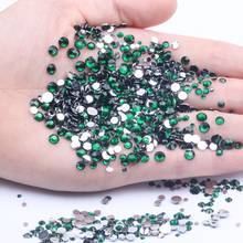 EMERALD Resin Rhinestones 2-6mm Round Flatback Craft Diamonds Appliques For Craft Fabric Wedding Dresses 2024 - buy cheap