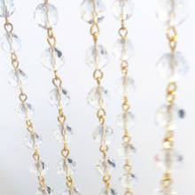 Cadena de cuentas de cristal con conectores dorados, guirnaldas de hilo de cristal para decoración de puertas, 10mm, 10/50 metros 2024 - compra barato