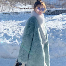 Bella philosophy 2019 winter new mink fur coat female high quality long loose plush fur coat woman warm fox fur grass coat 2024 - buy cheap