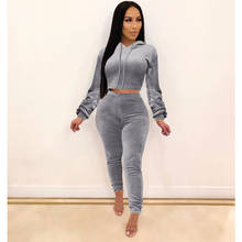 Autumn new casual women's grey cap long sleeved slacks trousers suit 2024 - buy cheap