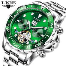 LIGE Mens Watches Top Brand Luxury Fashion Automatic Mechanical Watch Men All Steel Sport Waterproof Clock+Box Relogio Masculino 2022 - buy cheap