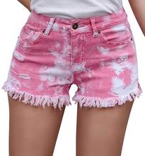 5XL Wide Cuff Denim Vintage Shorts Light Blue Solid Fashion Elastic Waist Simple New Arrival Loose Casual Female Half Shorts 2024 - buy cheap