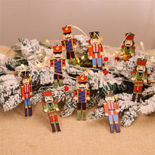 9Pcs/pack Christmas Nutcracker Pendant Wooden Xmas Tree Ornaments Pendant New Year Gifts Children Toys 2024 - buy cheap