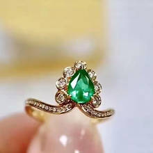 Natural High-quality Emerald Ring S925 Sterling Silver Fine Fashion Charming Jewelry for Women Free Shipping MeibaPJFS 2024 - buy cheap