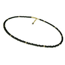 Lírio jóias brilhando preto spinels 2-3mm facetado contas 925 prata esterlina cor do ouro moda colar para mulher/homem dropshippi 2024 - compre barato