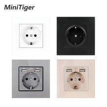 Minitiger Wall USB Power Socket,New Style Panel, Bedroom Socket,AC 110V-250V 16A Wall Embedded, Double Usb EU Standard Outlet 2024 - buy cheap