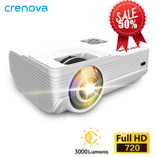 CRENOVA HD MINI Projector, 1280x720P, Video Beamer. 3000 Lumens. 3D Cinema. Support 1080P,HD-IN,USB(Optional Android Version) 2024 - buy cheap