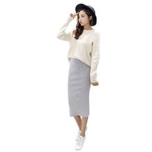 Women Solid Elegant Sexy Split Slim Skirts Hight Waist Kintting Cotton Ladies Summer Skirts Mid-Calf Bodycon Pencil Skirt Saia 2024 - buy cheap