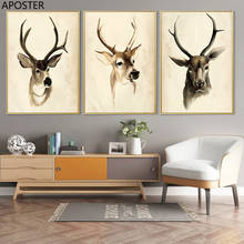 Nordic Decoration Mi Deer Cow Retro Canvas Poster And Print Painting Scandinavian Wall Art Picture For Living Room Home Decor 2024 - buy cheap