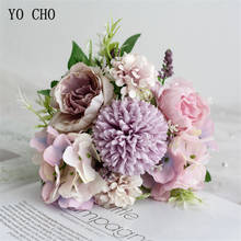 YO CHO Big Roses Hydrangea Artificial Flowers for Wedding Bouquet Home Decoration Rose Silk Bouquet Fake Flowers Head Plast Stem 2024 - buy cheap