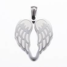 100% Stainless Steel Angel Wing Charm Pendant For Jewelry Making Metal Wing Charms Wholesale 10pcs 2024 - buy cheap