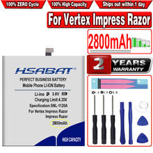 Hsabat bateria 2800mah para vertex impress razor/lagune 2024 - compre barato